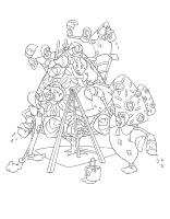 A coloring page of alice in wonderland